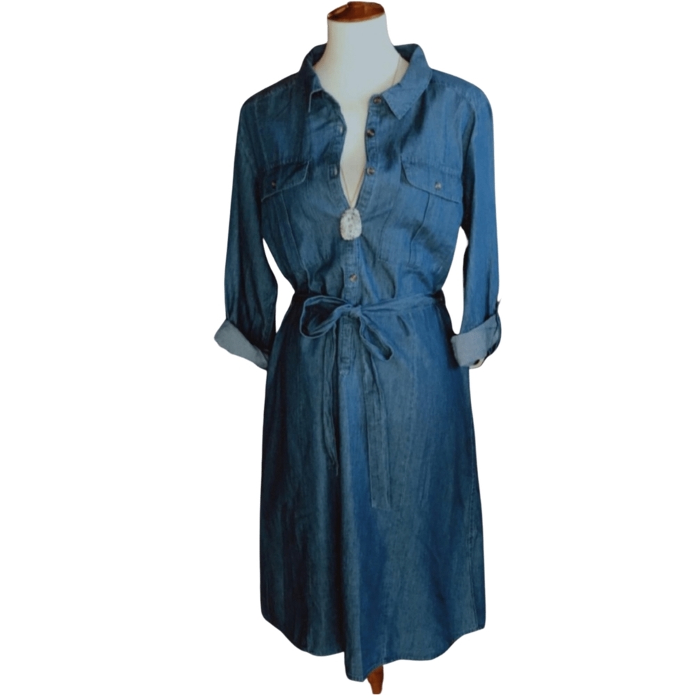 Denim plus size dress